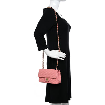 Chanel Lambskin Quilted Mini Rectangular Flap Light Pink 2 of 10