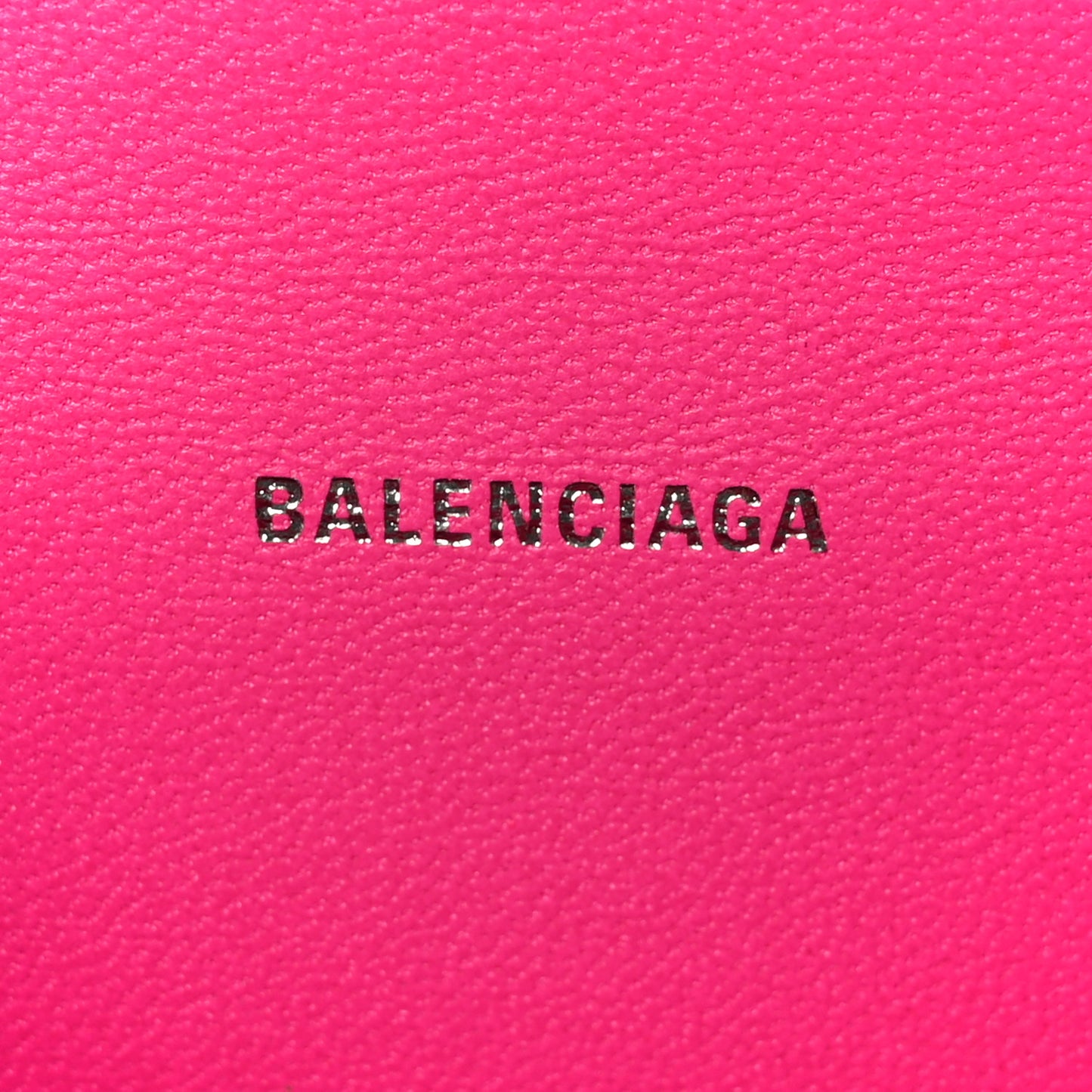 Shiny Box Calfskin Hourglass Top Handle Bag XS Acid Fuchsia