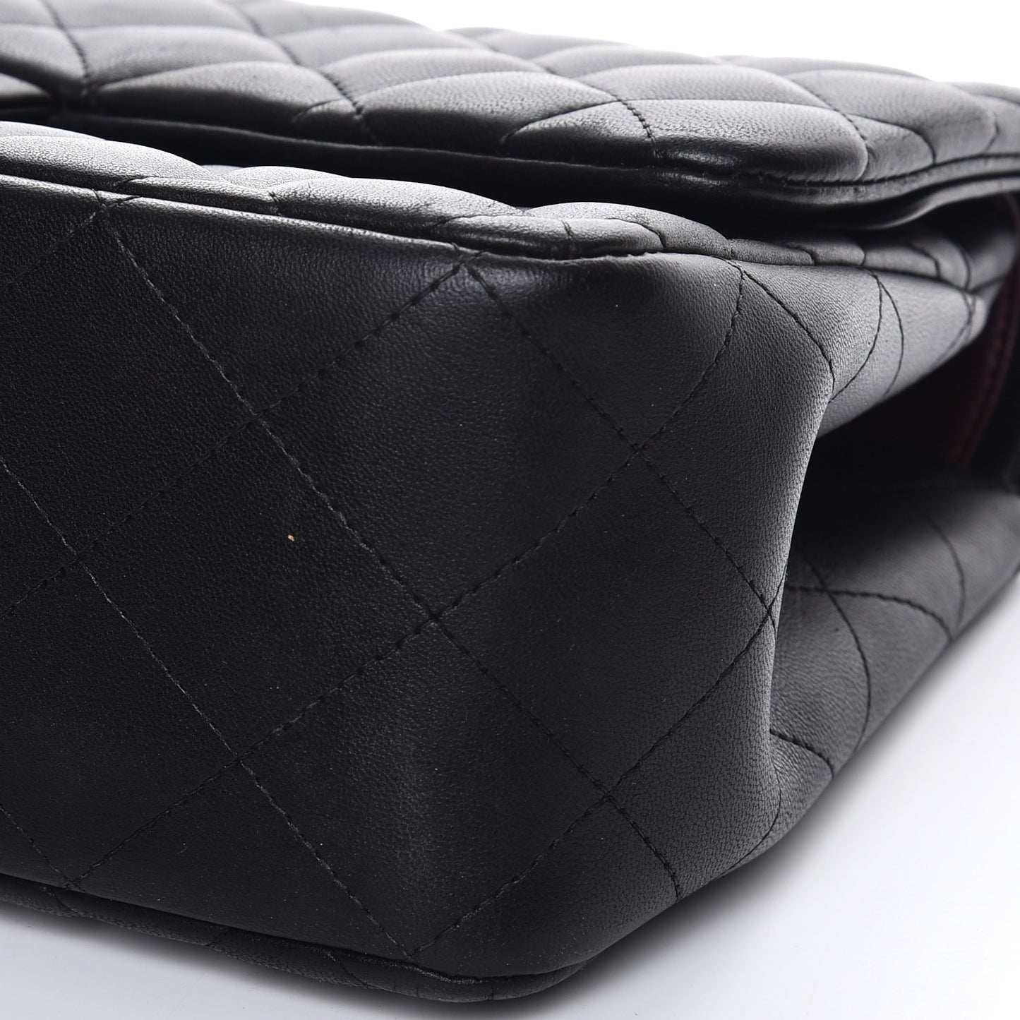 Lambskin Quilted Jumbo Double Flap Black