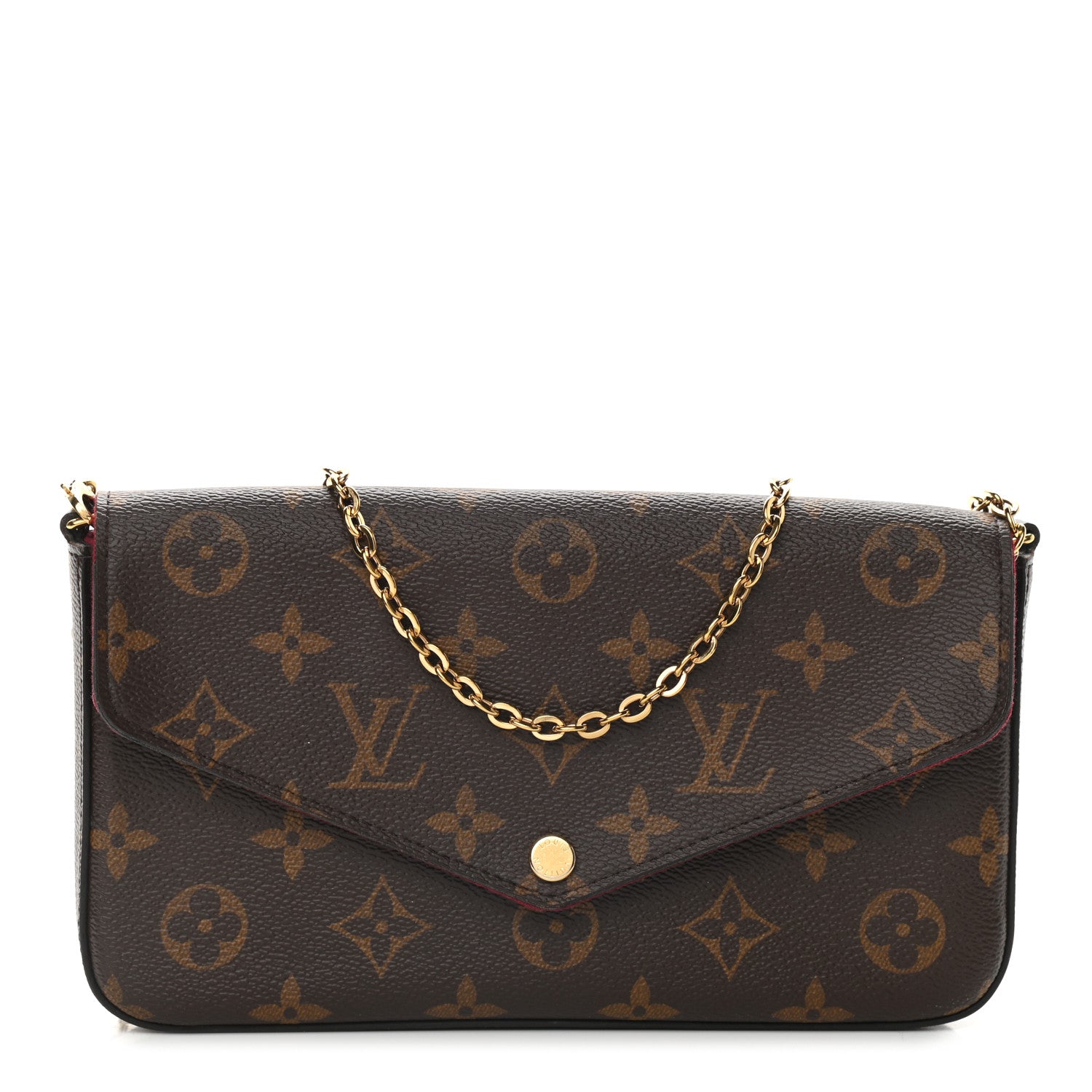 Louis Vuitton Monogram Pochette Felicie Chain Wallet Fuchsia 3 of 9