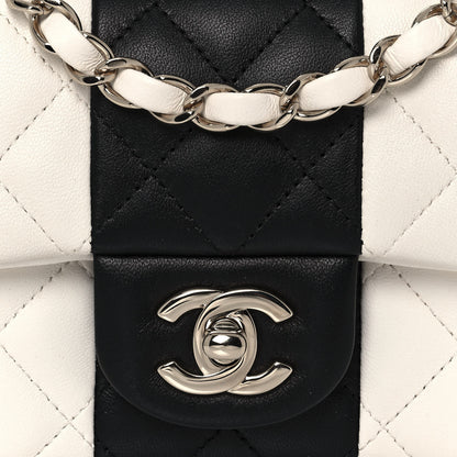 Chanel Lambskin Quilted Mini Rectangular Flap White Black 8 of 13