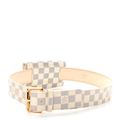 Louis Vuitton Damier Azur Pochette Solo Belt 80 32 3 of 13