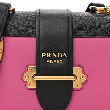 Prada City Calf Saffiano Cahier Bag Fuxia Black 8 of 10