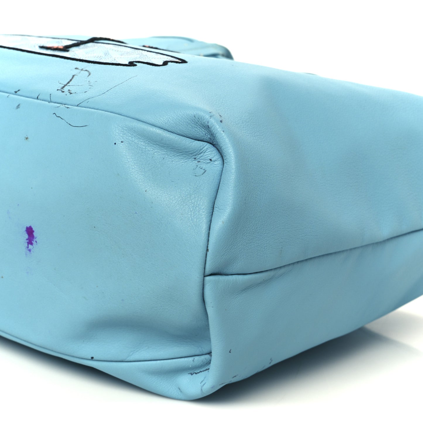 Goyardine Embroidered Flamingo Reversible Anjou PM Sky Blue