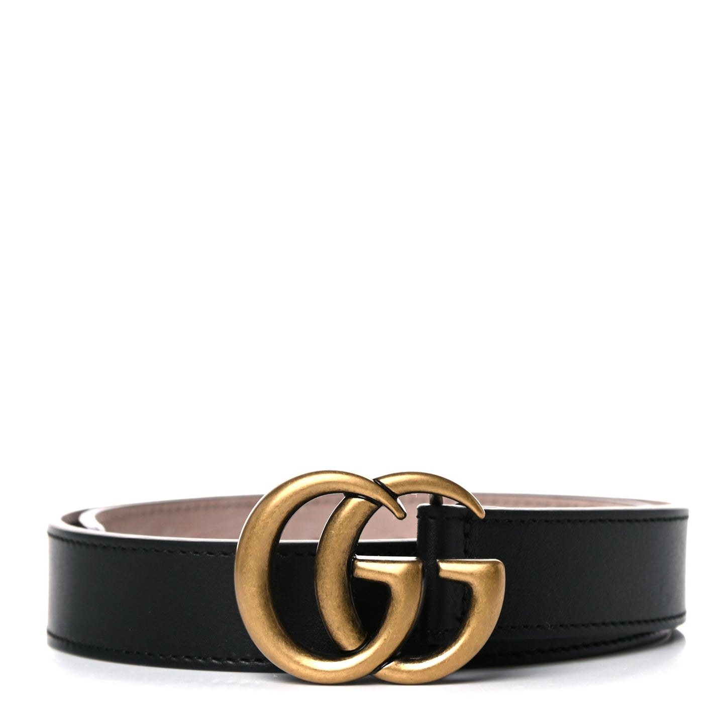 Calfskin Double G 20mm Kids Belt L Black