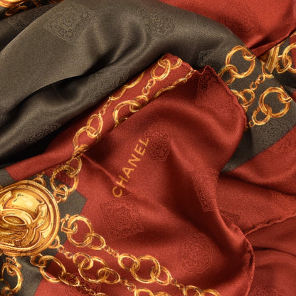 Chanel Silk CC Chain Square Scarf Multicolor 3 of 3
