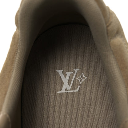 Louis Vuitton Calfskin Suede Mens LV Foot Print Soccer Sneakers 10 Beige 9 of 11