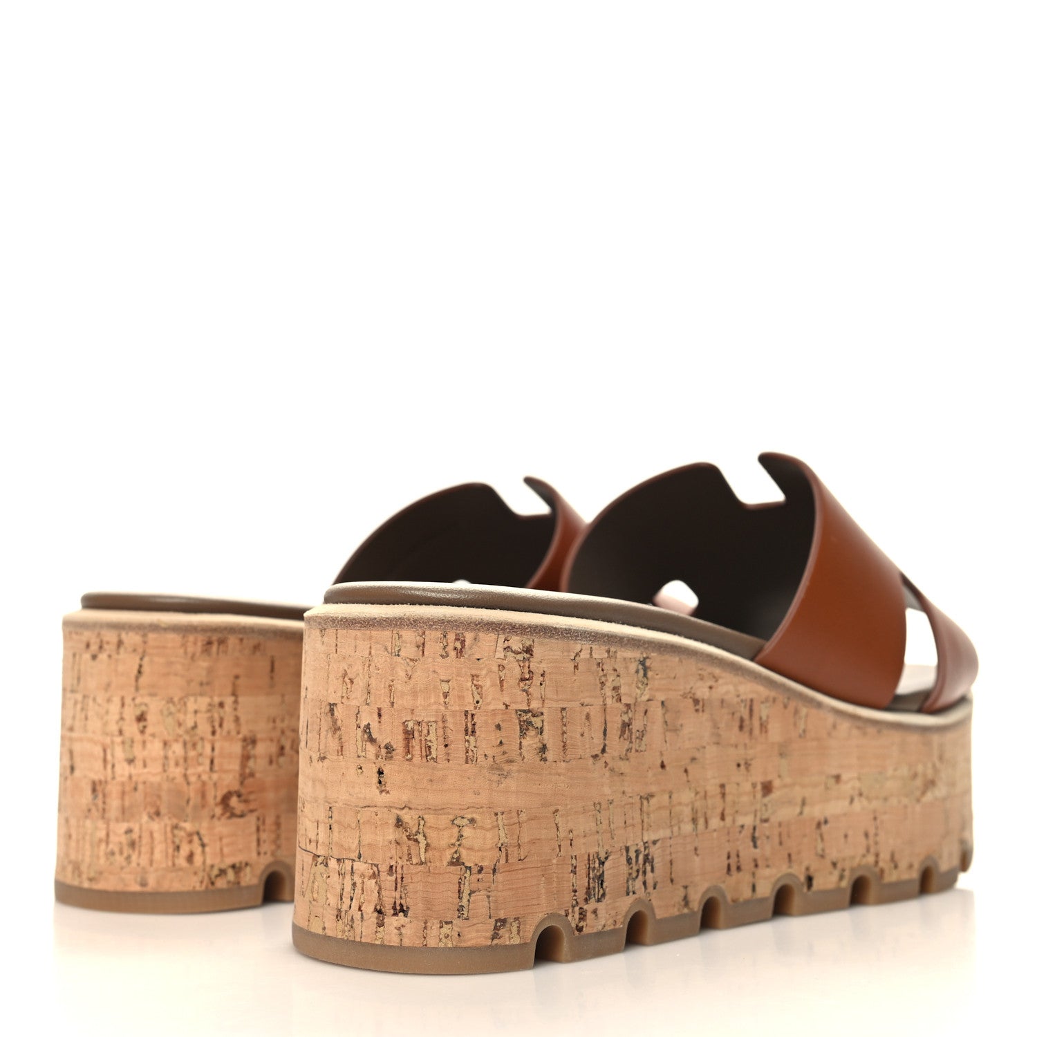 Hermes Calfskin Cork Eze 30 Sandals 37 Marron Glaise 4 of 9