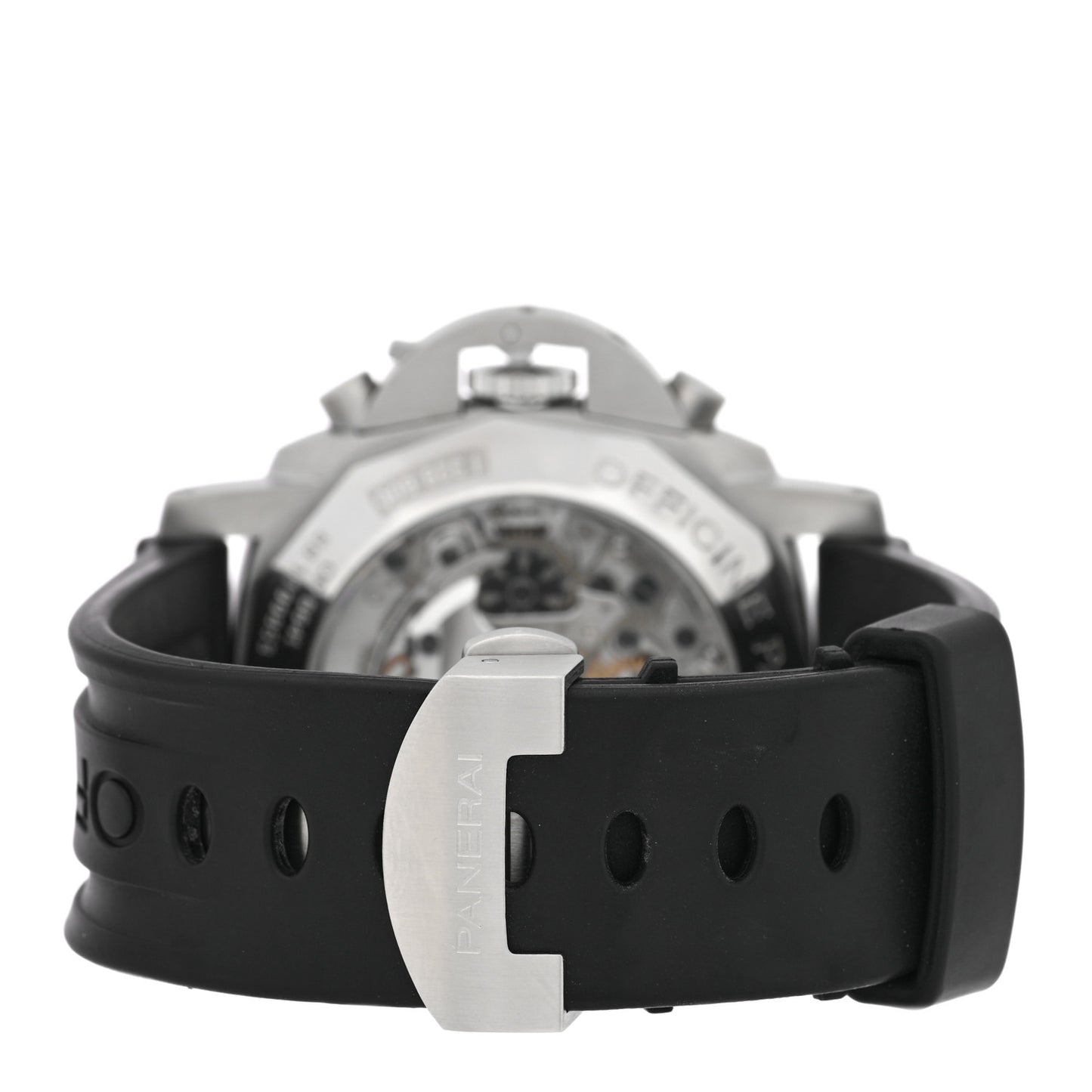 Stainless Steel Rubber 44mm Luminor Rattrapante 1950 Automatic Watch Black PAM00213