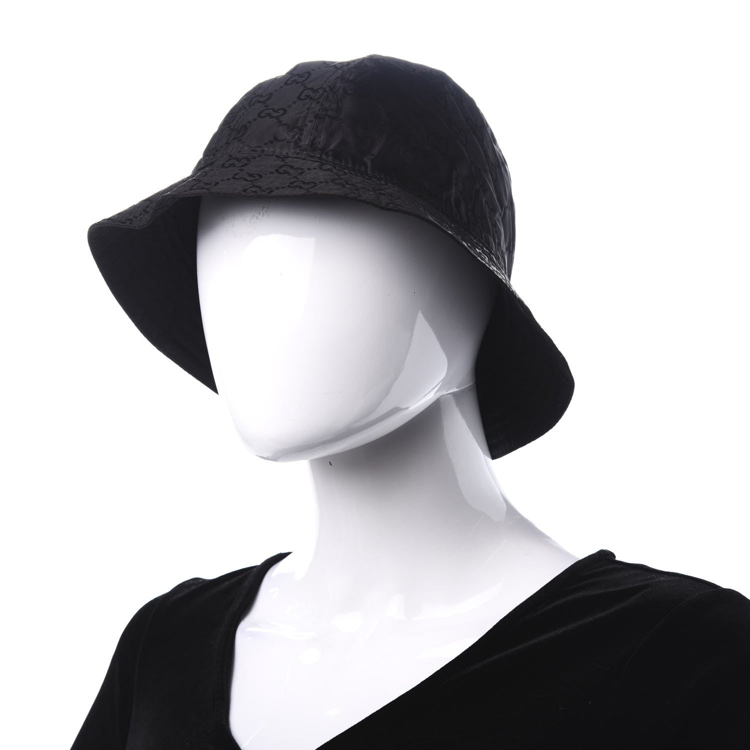 Gucci Nylon Monogram Bucket Hat L Black 2 of 5