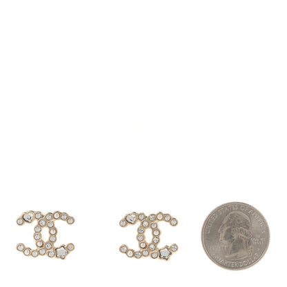 Chanel Crystal Pearl CC Star Heart Earrings Gold 2 of 4