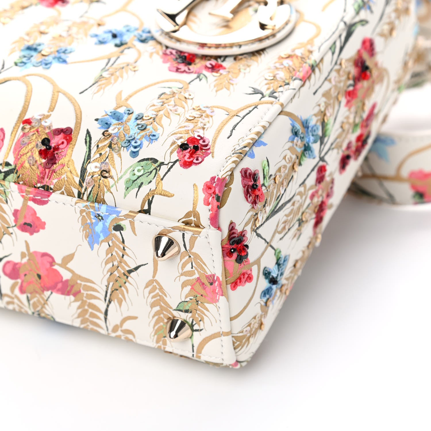 Christian Dior Smooth Calfskin Embroidered Small My ABCDior Lady Dior Beige Multicolor 10 of 10