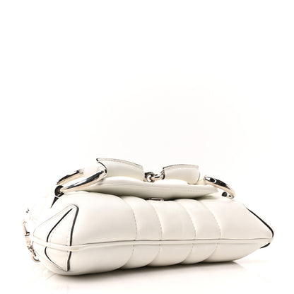 Gucci Nappa Vertical Matelasse Small Maxi Horsebit Chain Shoulder Bag Great White 4 of 10