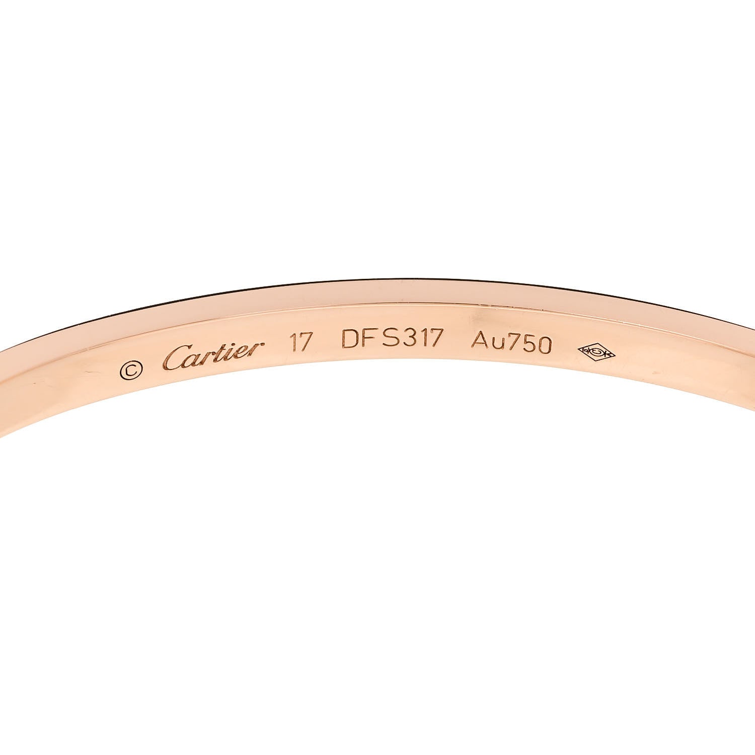 Cartier 18K Pink Gold Diamond Small LOVE Paved Bracelet 17 6 of 8