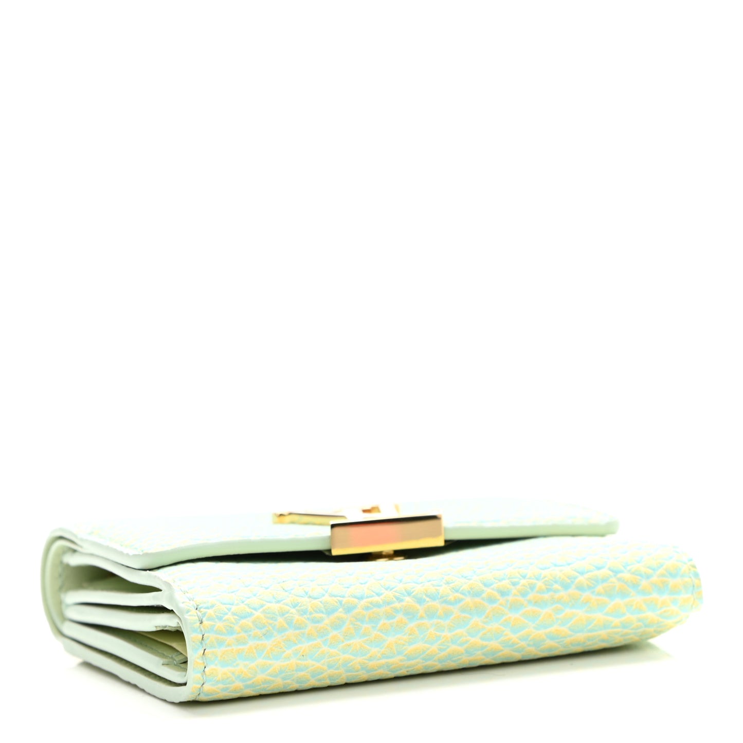 Taurillon Summer Stardust Capucines XS Wallet Vert D'Eau