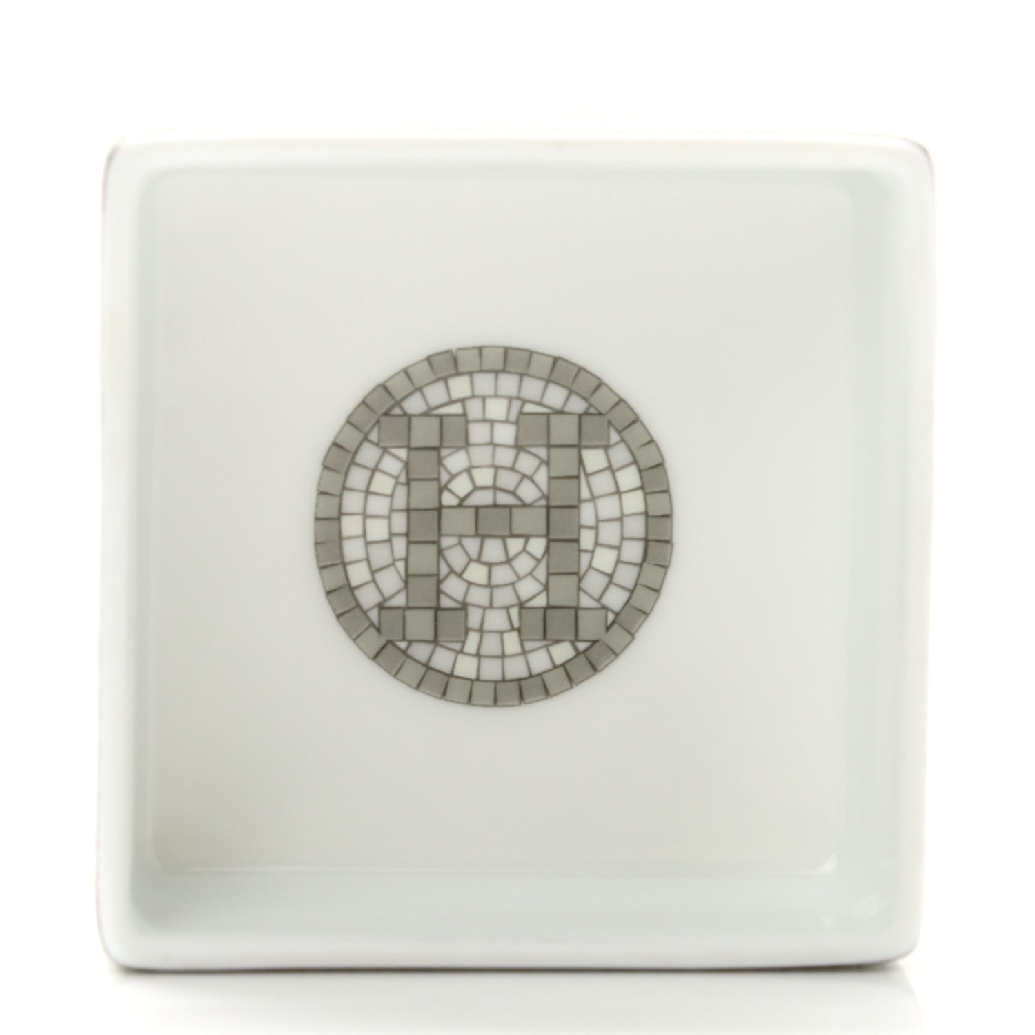 Hermes Porcelain Small Mosaique Au 24 Sugar Box Platinum 7 of 9