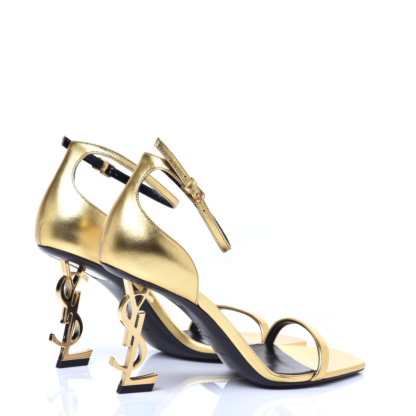 Metallic Lambskin Opyum 110 Sandals 37 Oro