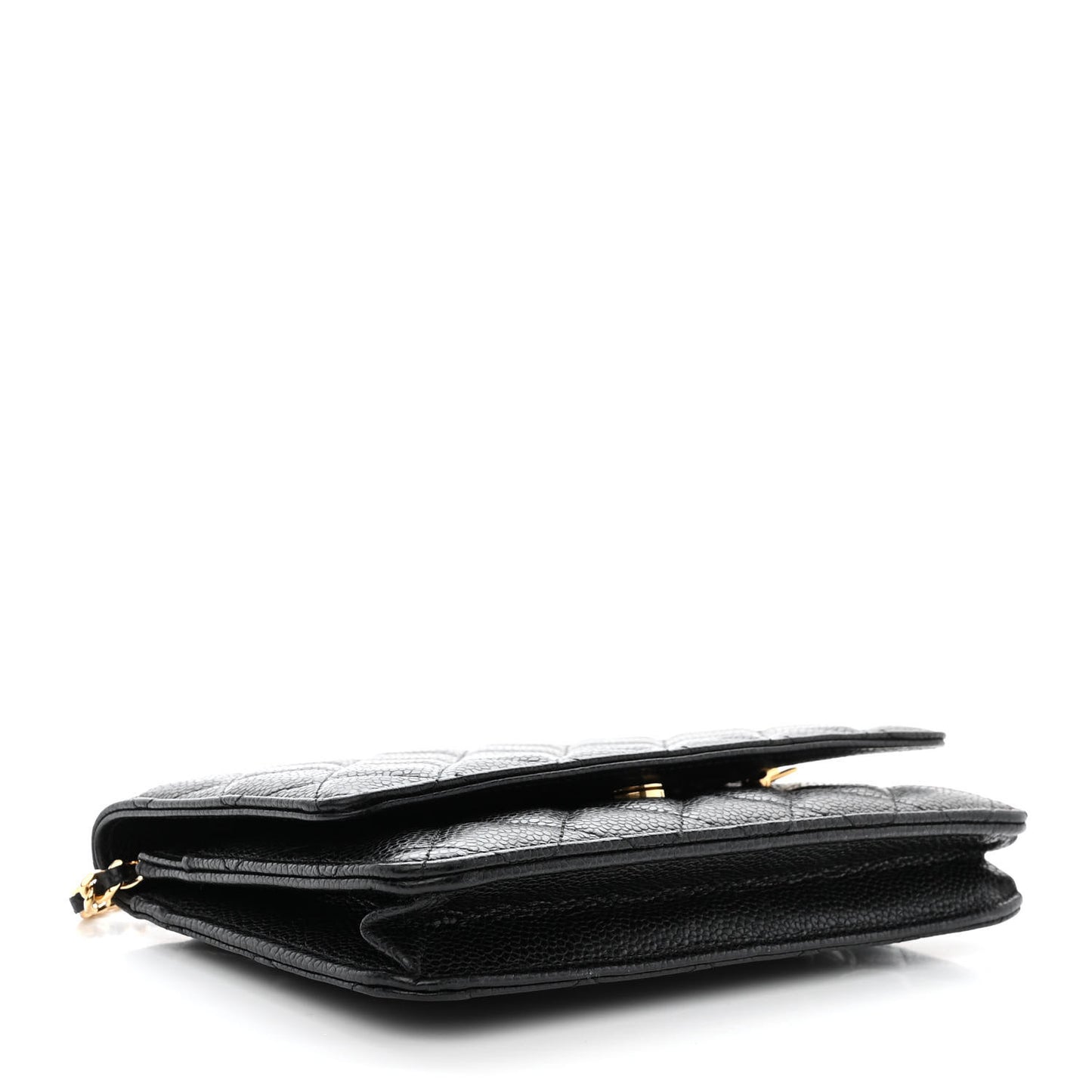 Caviar Quilted Wallet on Chain WOC Black