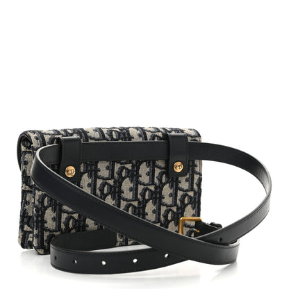 Christian Dior Oblique Saddle Belt Bag Blue 2 of 10