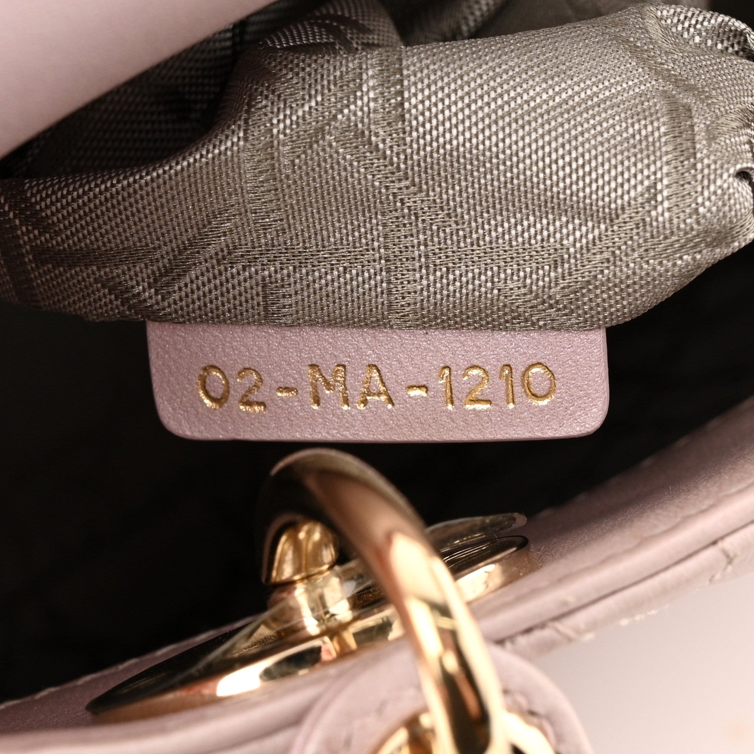 Christian Dior Metallic Lambskin Cannage Mini Lady Dior Lotus 7 of 12