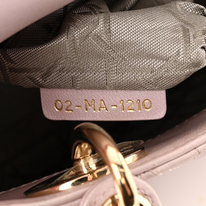 Christian Dior Metallic Lambskin Cannage Mini Lady Dior Lotus 7 of 12