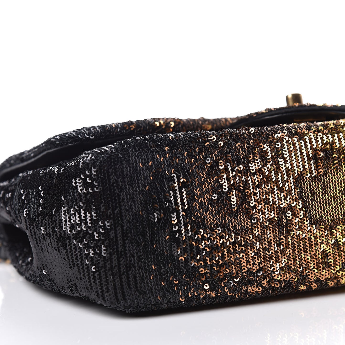 Sequin Medium Single Flap Bronze Black