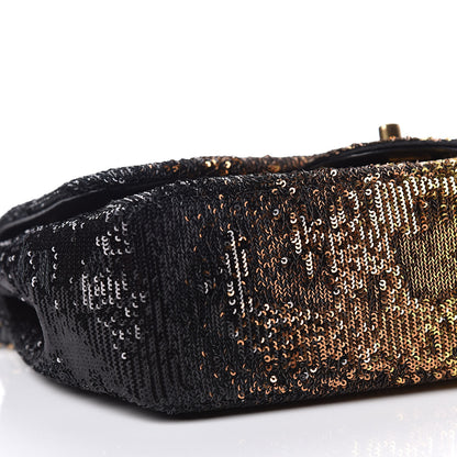 Chanel Sequin Medium Single Flap Bronze Black 9 of 11
