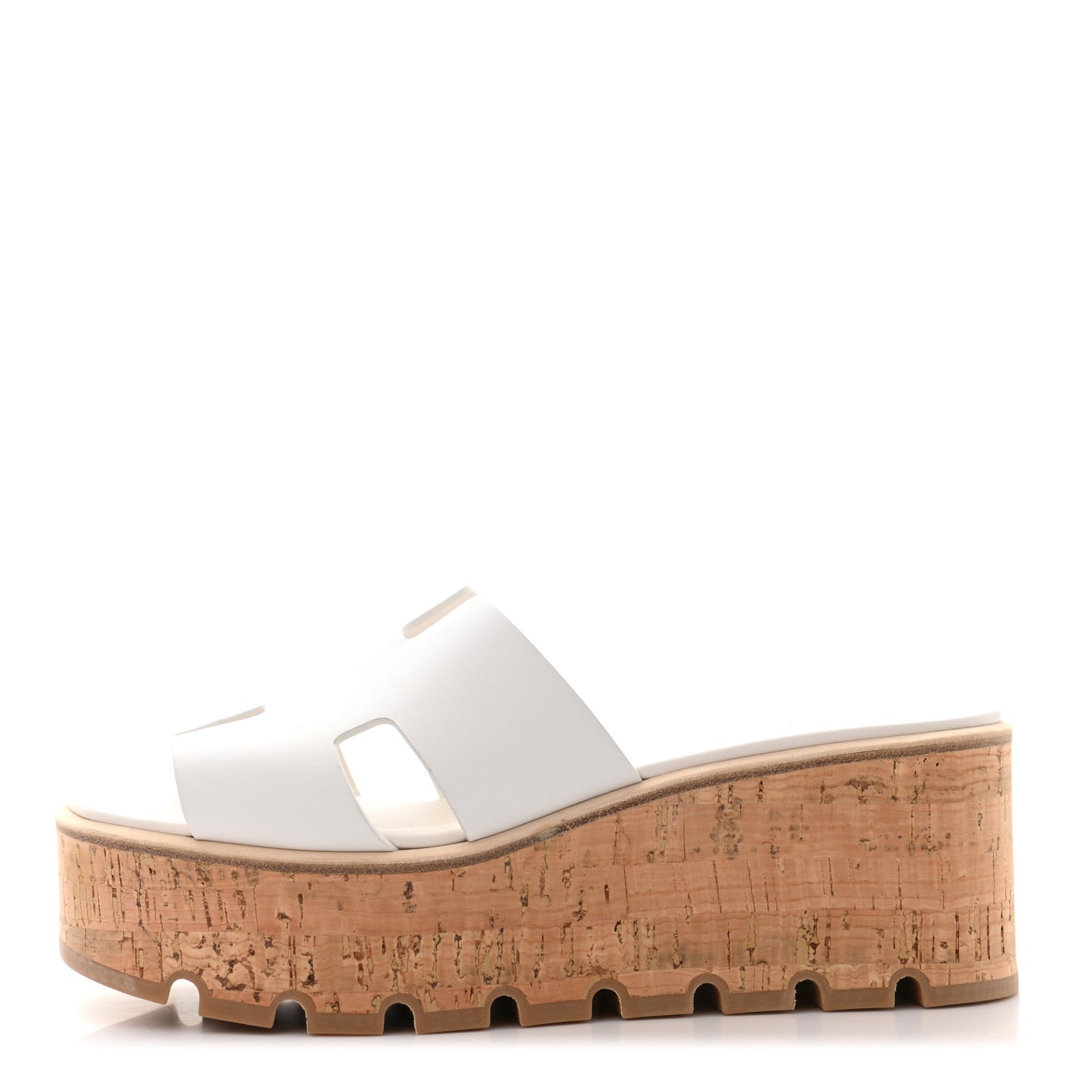 Calfskin Cork Eze 30 Sandals 39 White