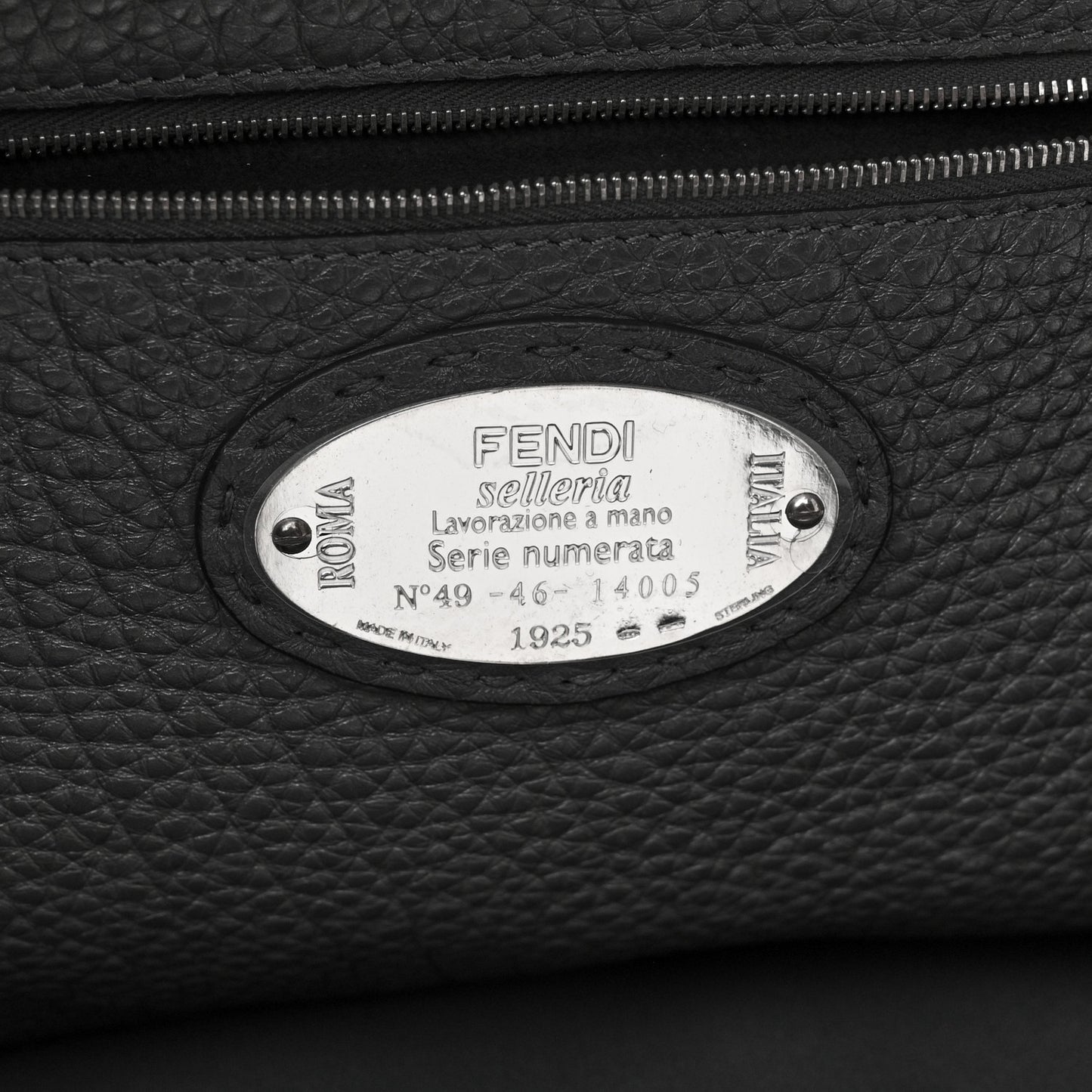 Calfskin Romano Selleria Faces No Words Emoticon Bag Asfalto