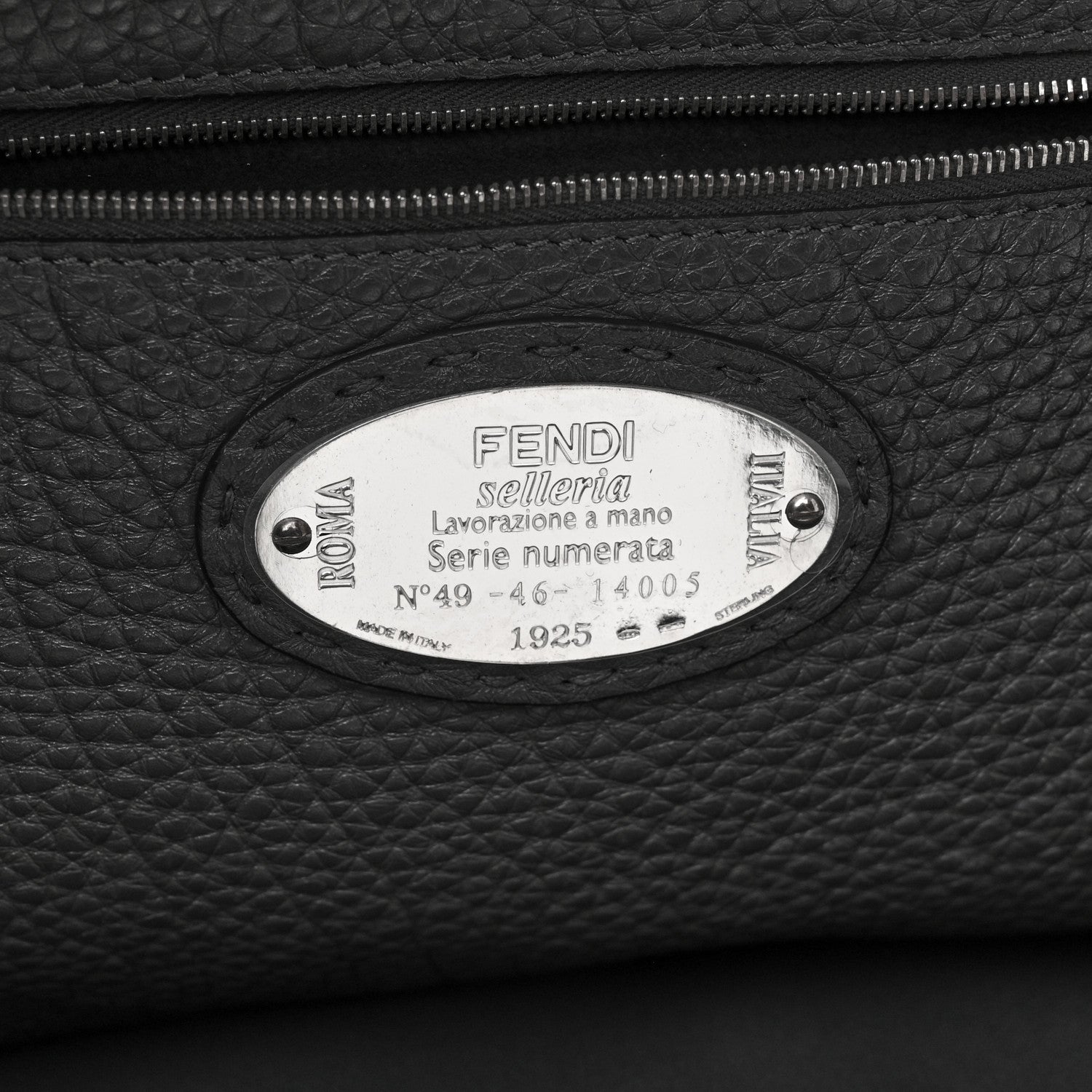 Fendi Calfskin Romano Selleria Faces No Words Emoticon Bag Asfalto 6 of 9