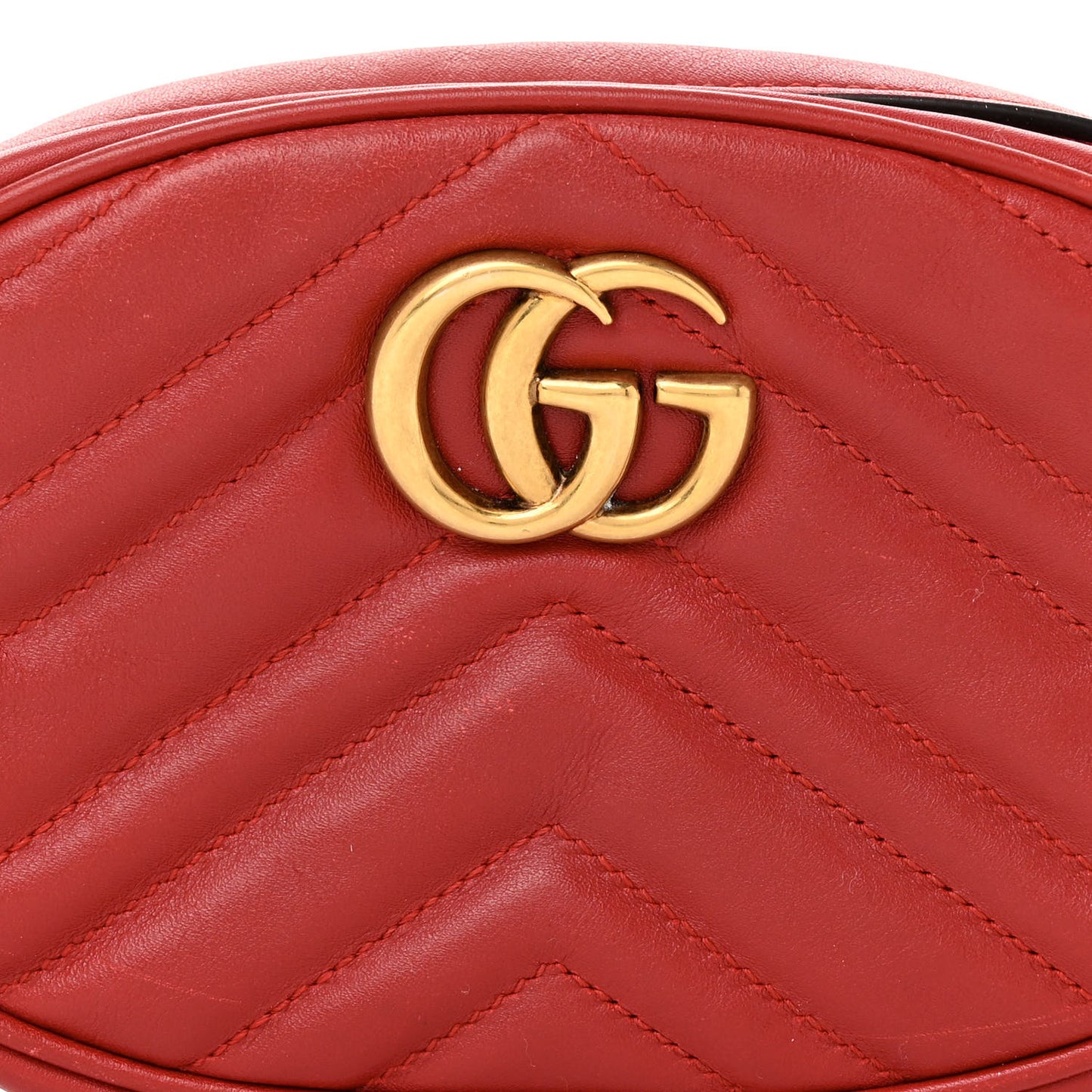 Calfskin Matelasse GG Marmont Belt Bag 95 38 Hibiscus Red