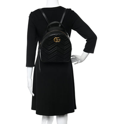Gucci Calfskin Matelasse GG Marmont Backpack Black 2 of 11