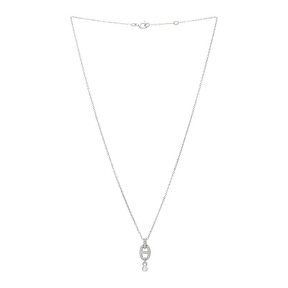 Hermes 18K White Gold Diamond PM Chaine d'Ancre Enchainee Necklace 2 of 4