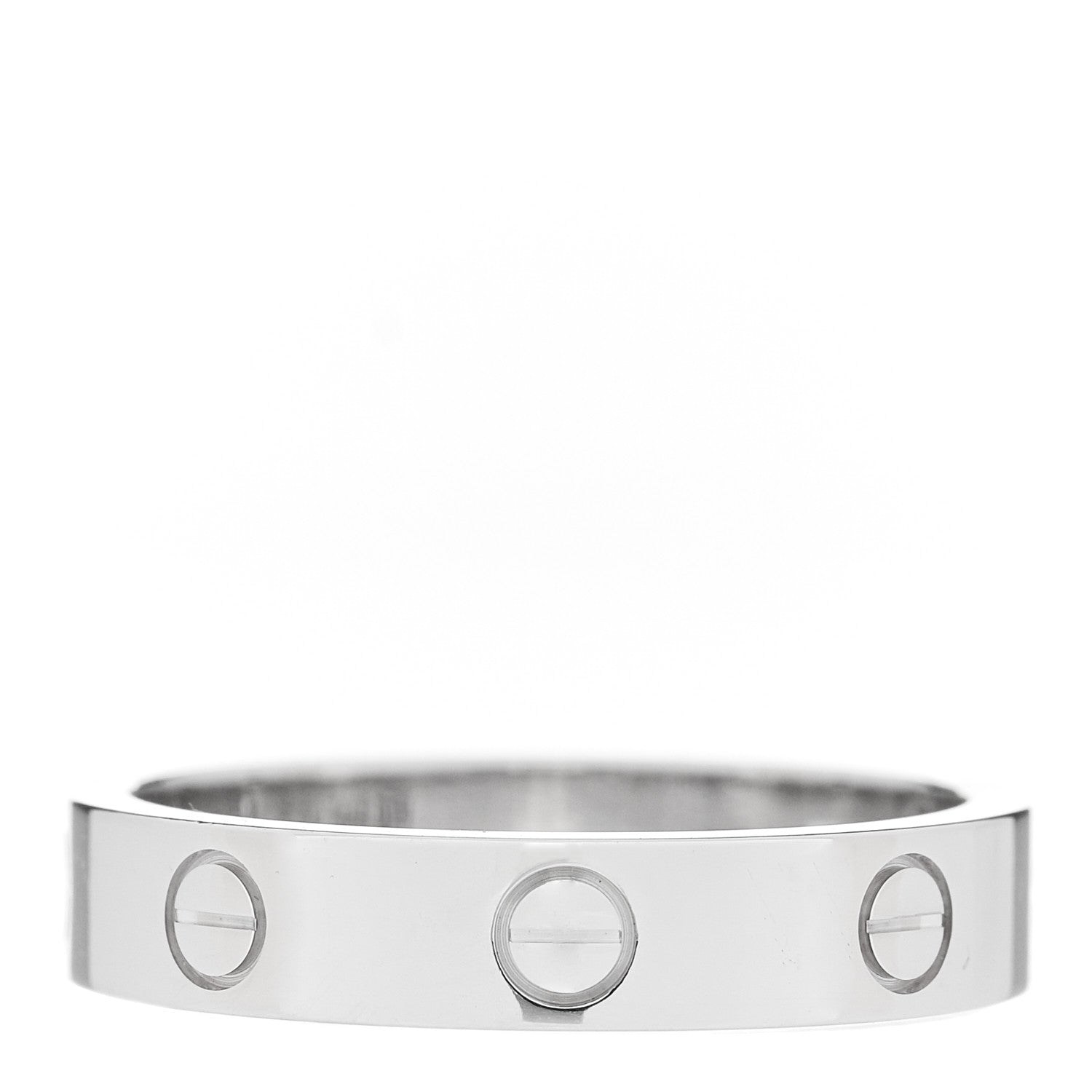 Cartier 18K White Gold Diamond 4mm LOVE Wedding Band Ring 54 6.75 3 of 5