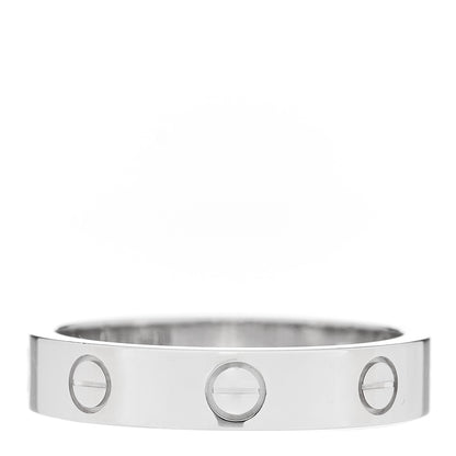 Cartier 18K White Gold Diamond 4mm LOVE Wedding Band Ring 54 6.75 3 of 5