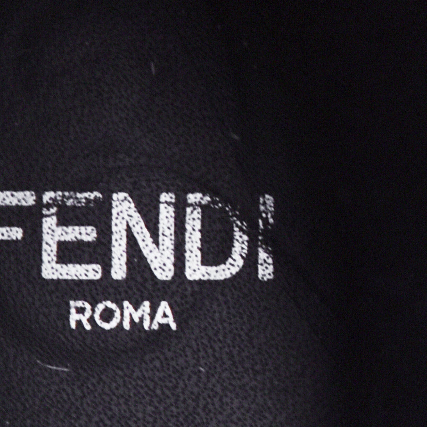 Fendi Lambskin Stretch Fabric Logo Rockoko Tall Boots 37 Black White 13 of 14