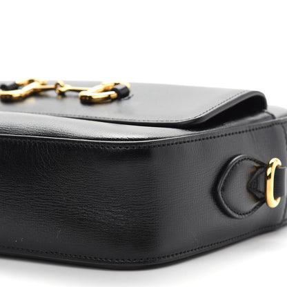 Gucci Textured Calfskin Small Horsebit 1955 Shoulder Bag Black 9 of 9