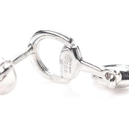 Gucci 18K White Gold Horsebit Drop Earrings 4 of 5