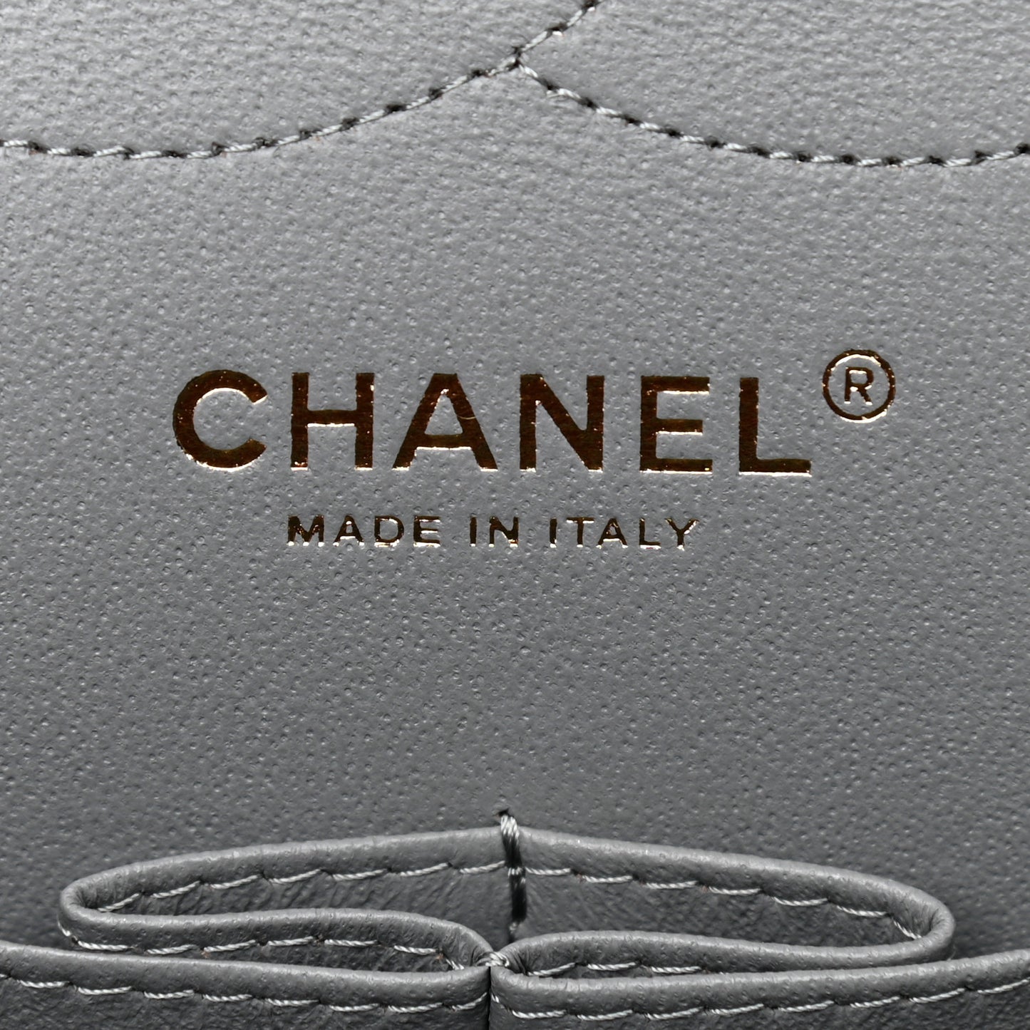 Caviar Quilted Jumbo Double Flap Grey