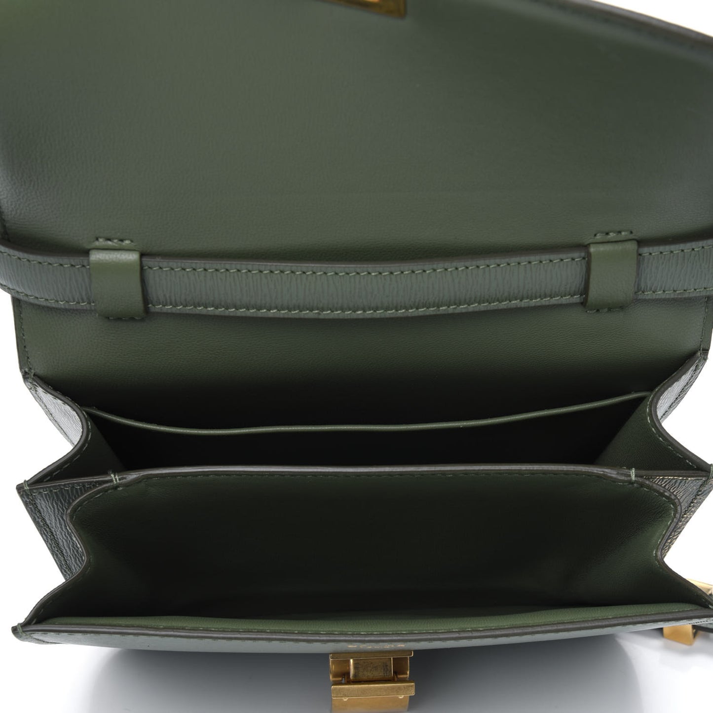 Liege Calfskin Teen Classic Box Flap Bag Dark Olive