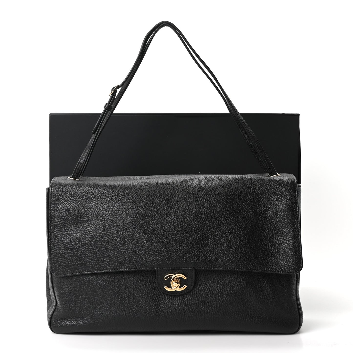 Grained Calfskin Souplissimo Maxi Flap Black