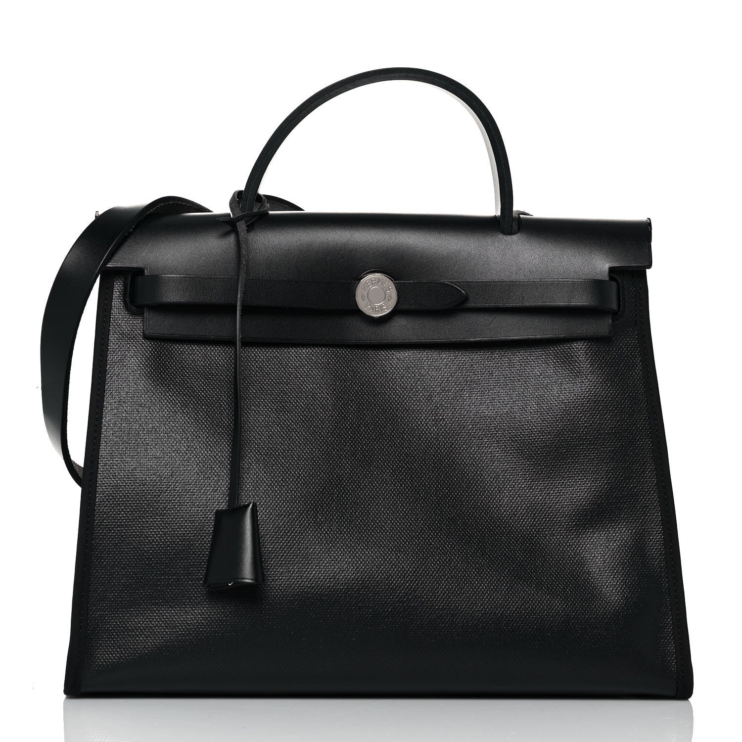 Hermes Toile H Berline Vache Hunter Herbag Zip PM 31 Black Ecru 3 of 13