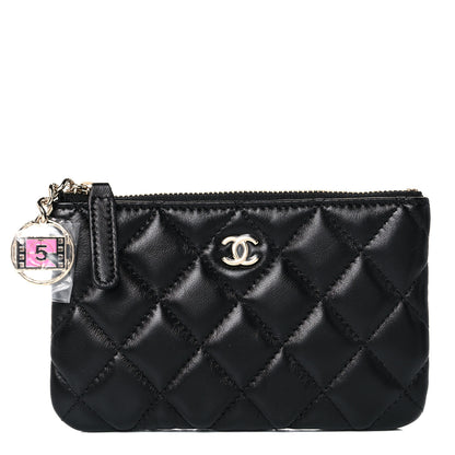 Chanel Lambskin Quilted Small No. 5 Cosmetic Case Black 1 of 9