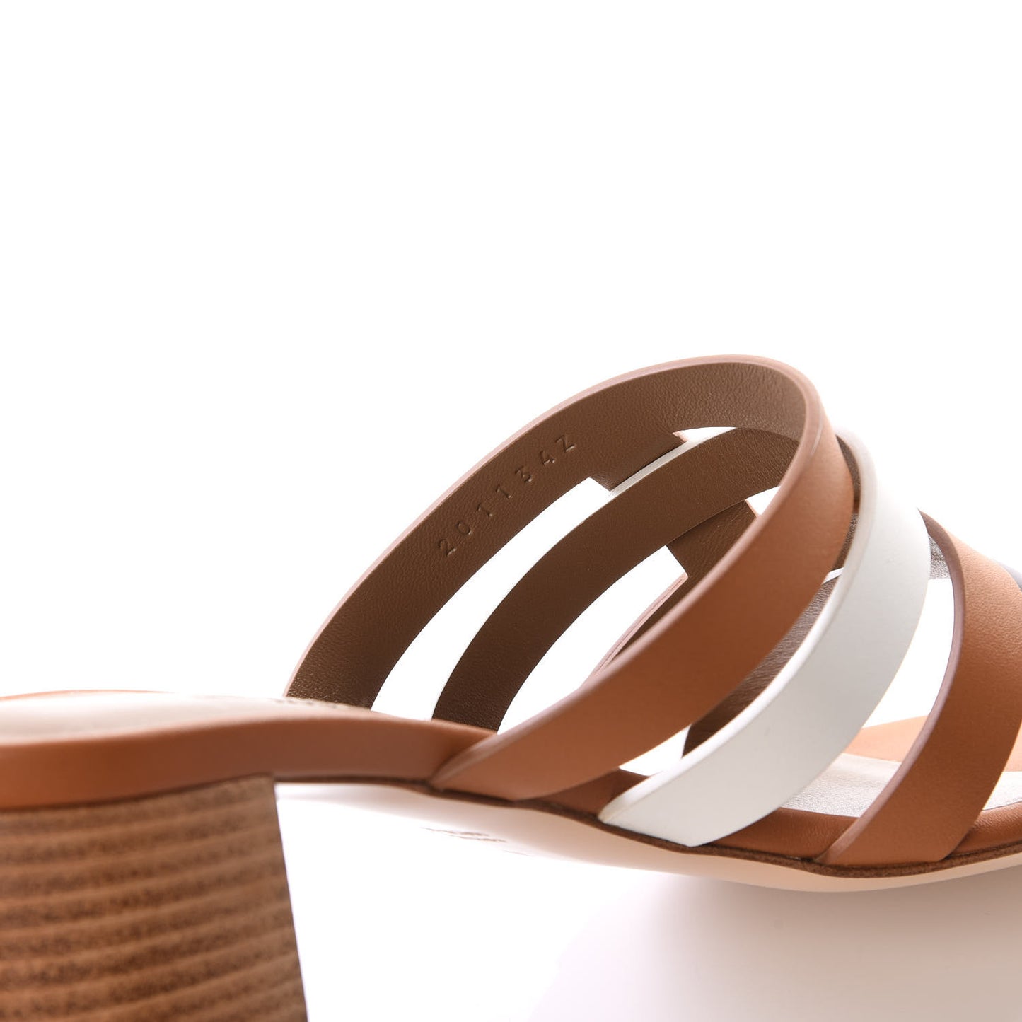 Calfskin Amica Sandals 39 White Natural
