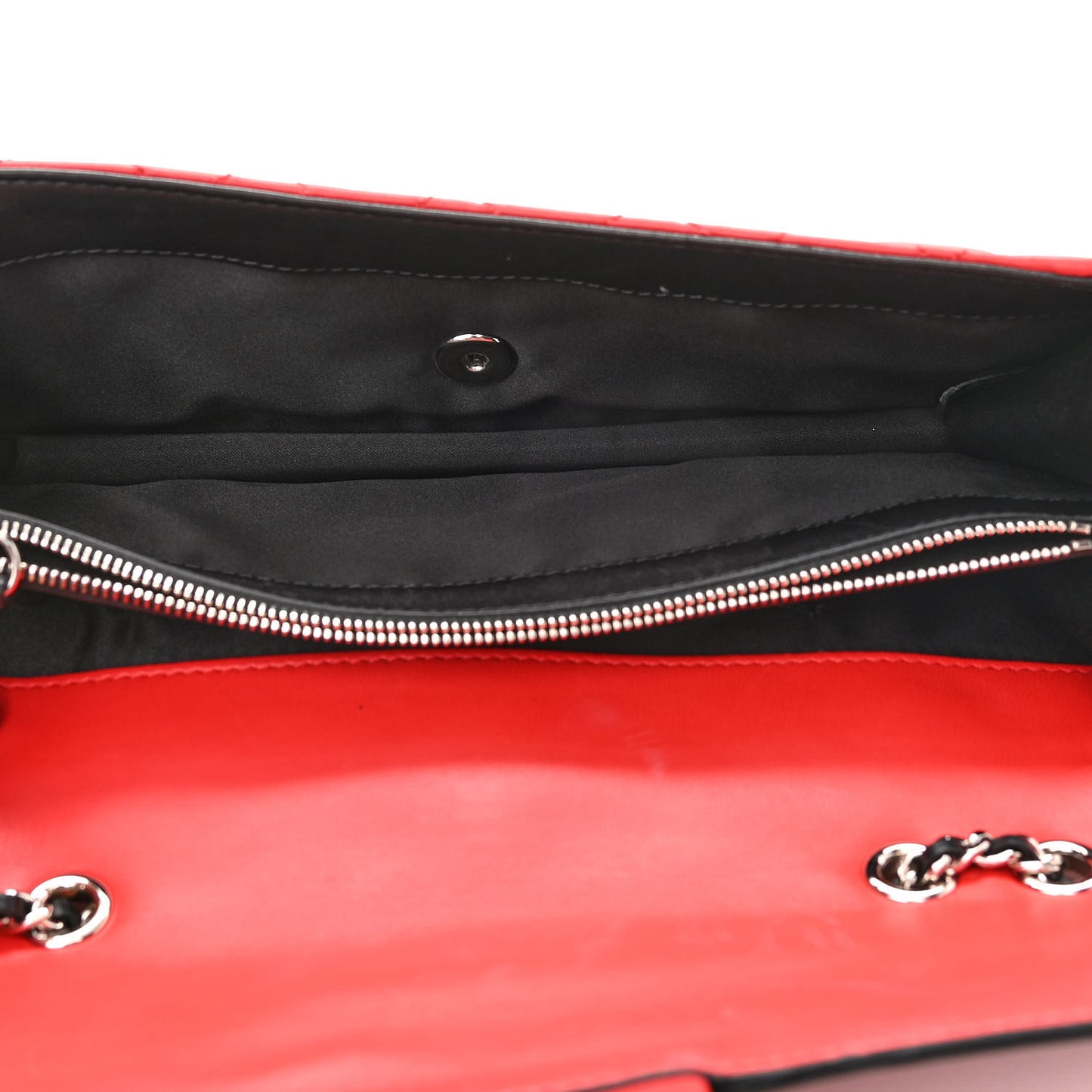 Lambskin Quilted Medium Graphic Flap Red Black