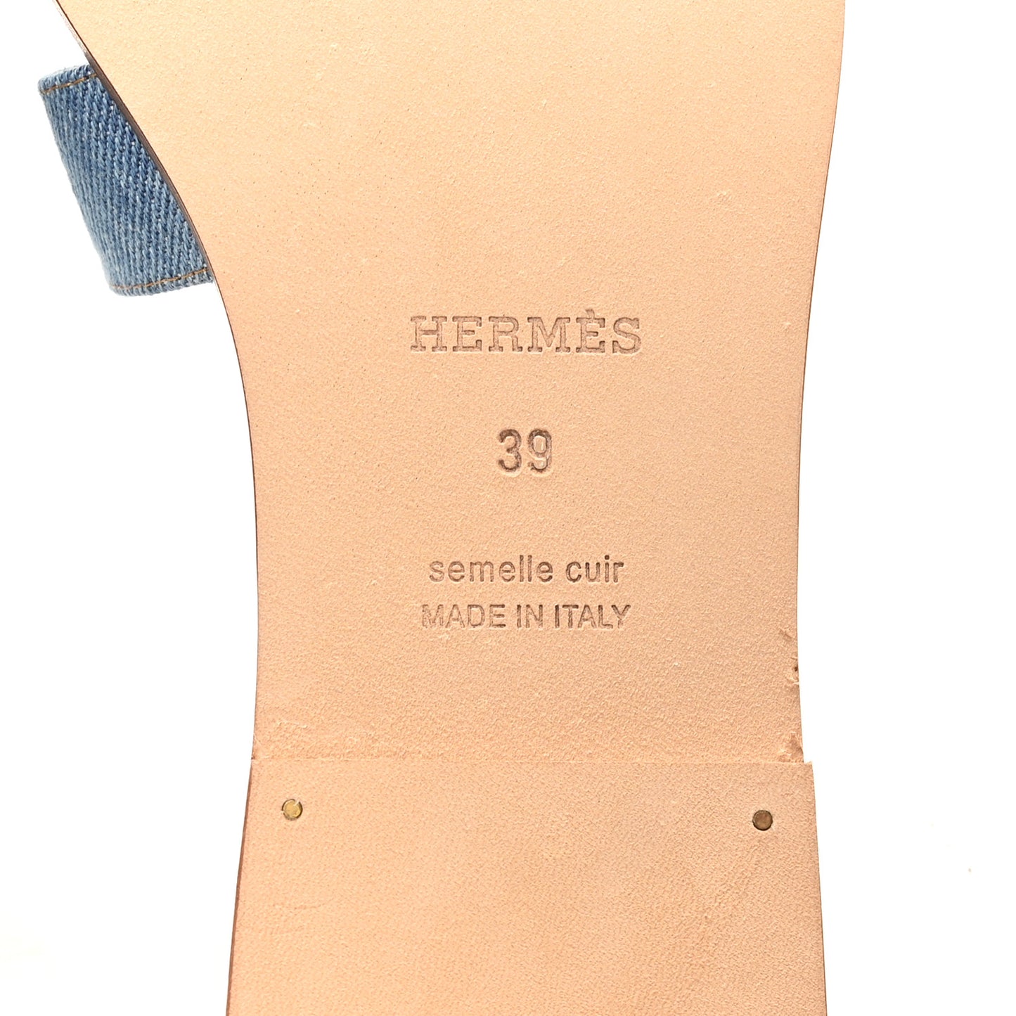 Denim Canvas Oran Sandals 39 Bleu Clair