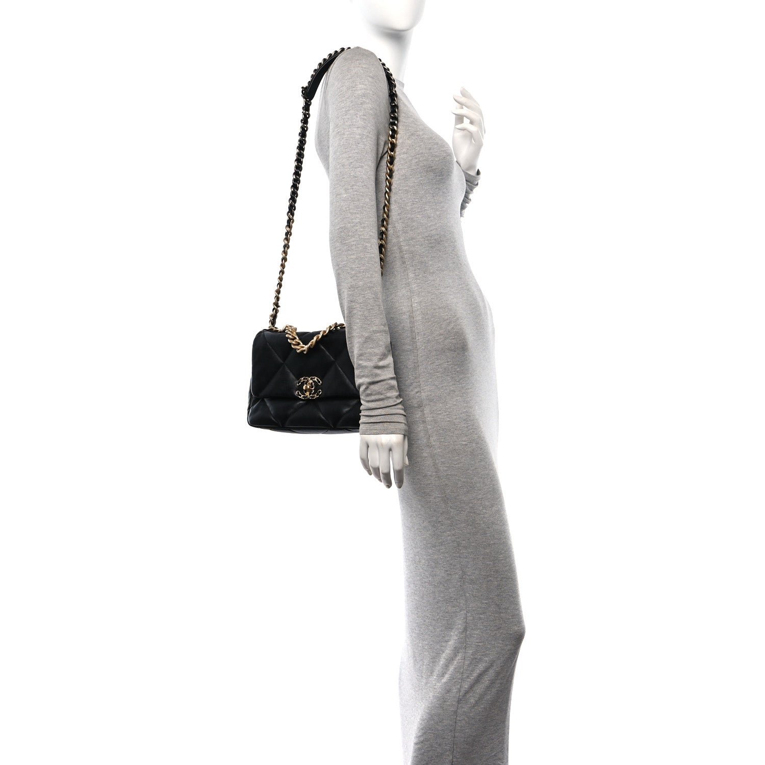 Chanel Lambskin Quilted Medium Chanel 19 Flap Black 2 of 10