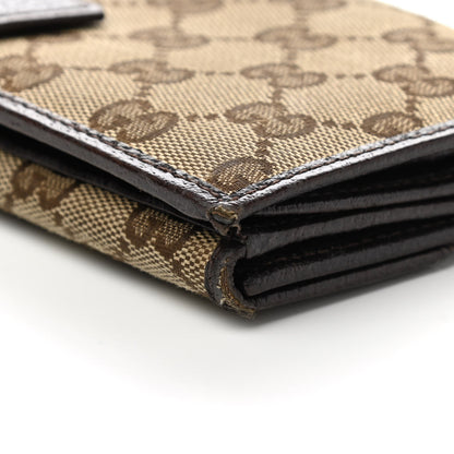 Gucci Monogram Metal Bar Continental Flap Wallet Beige Ebony Dark Brown 14 of 19
