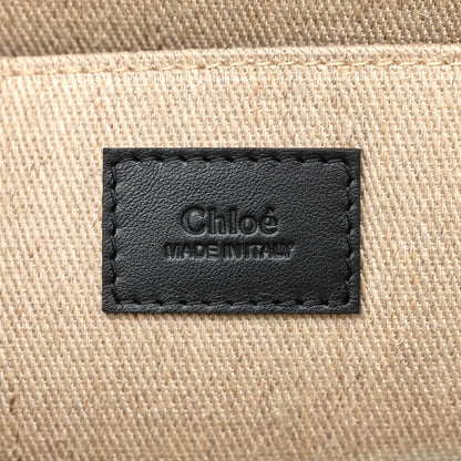 Chloe Linen Medium Woody Tote Wide Forest 6 of 10