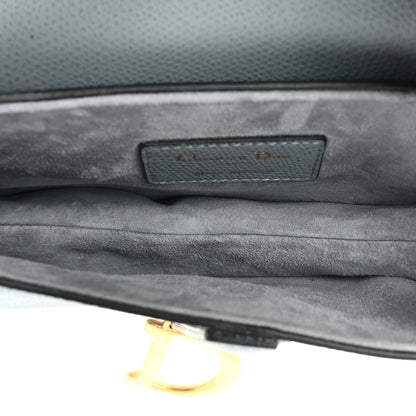 Christian Dior Grained Calfskin Mini Saddle Bag Sky Blue 5 of 13
